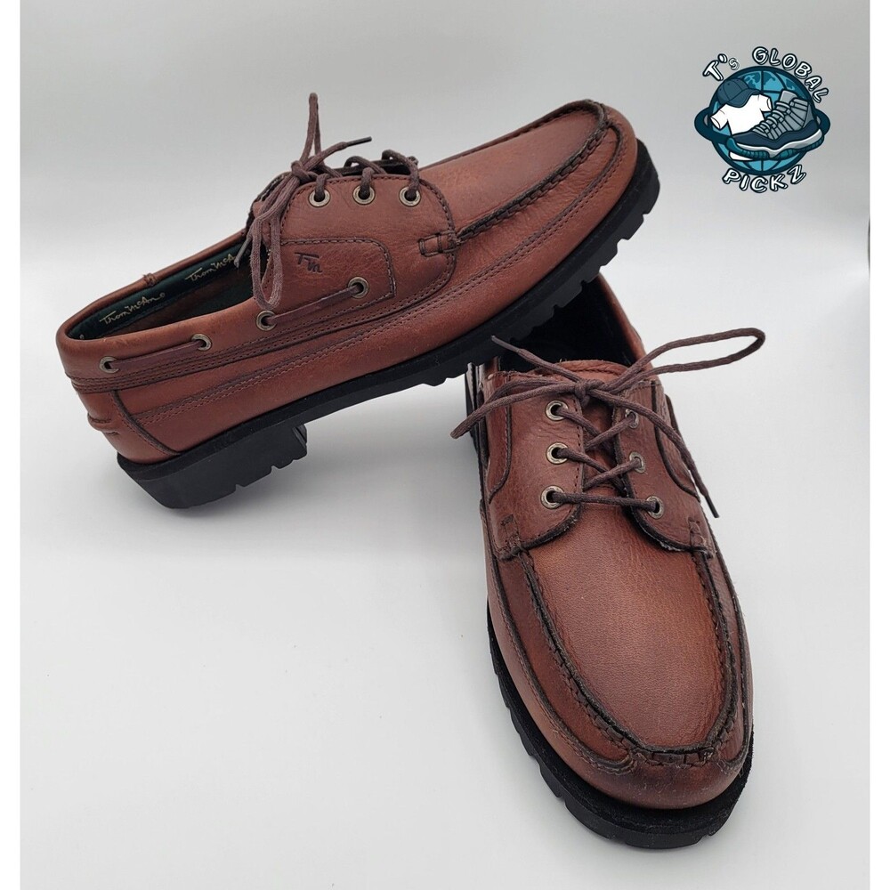 Thom McAn Shoes Lace Up 3-Eye Deck Boat Brown Shoes Leather Casual Mens size 12
